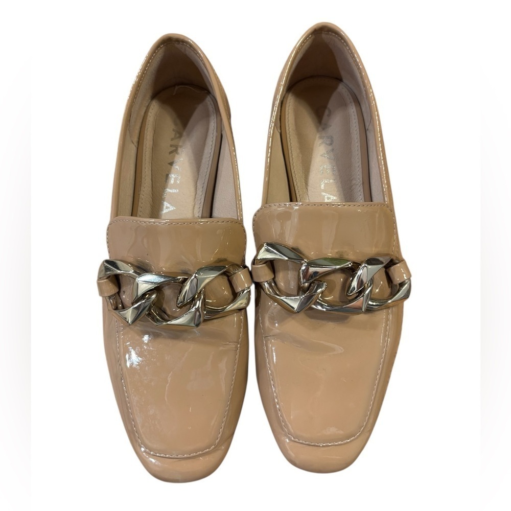 Carvela KURT GEIGER REBEL LOAFER BLUSH PATENT CHAIN size 36.5 US 6.5 - Picture 4 of 10